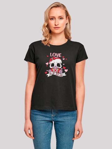 T-shirt 'Anti Valentinstag Love Is In The Air' F4NT4STIC en noir : devant