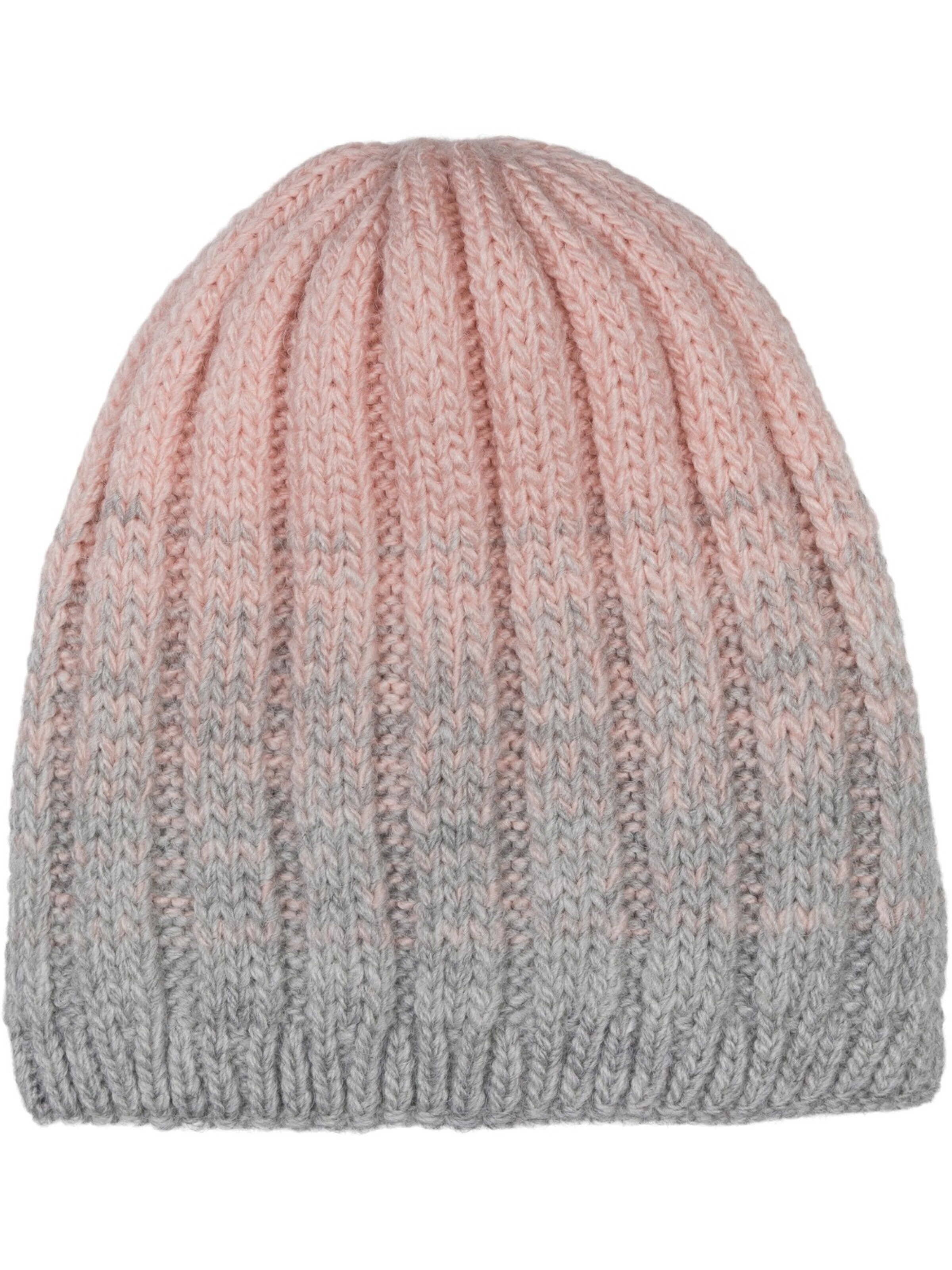 styleBREAKER Beanie 'Strickmütze Farbverlauf mit Thermo-Fleece' in Grey