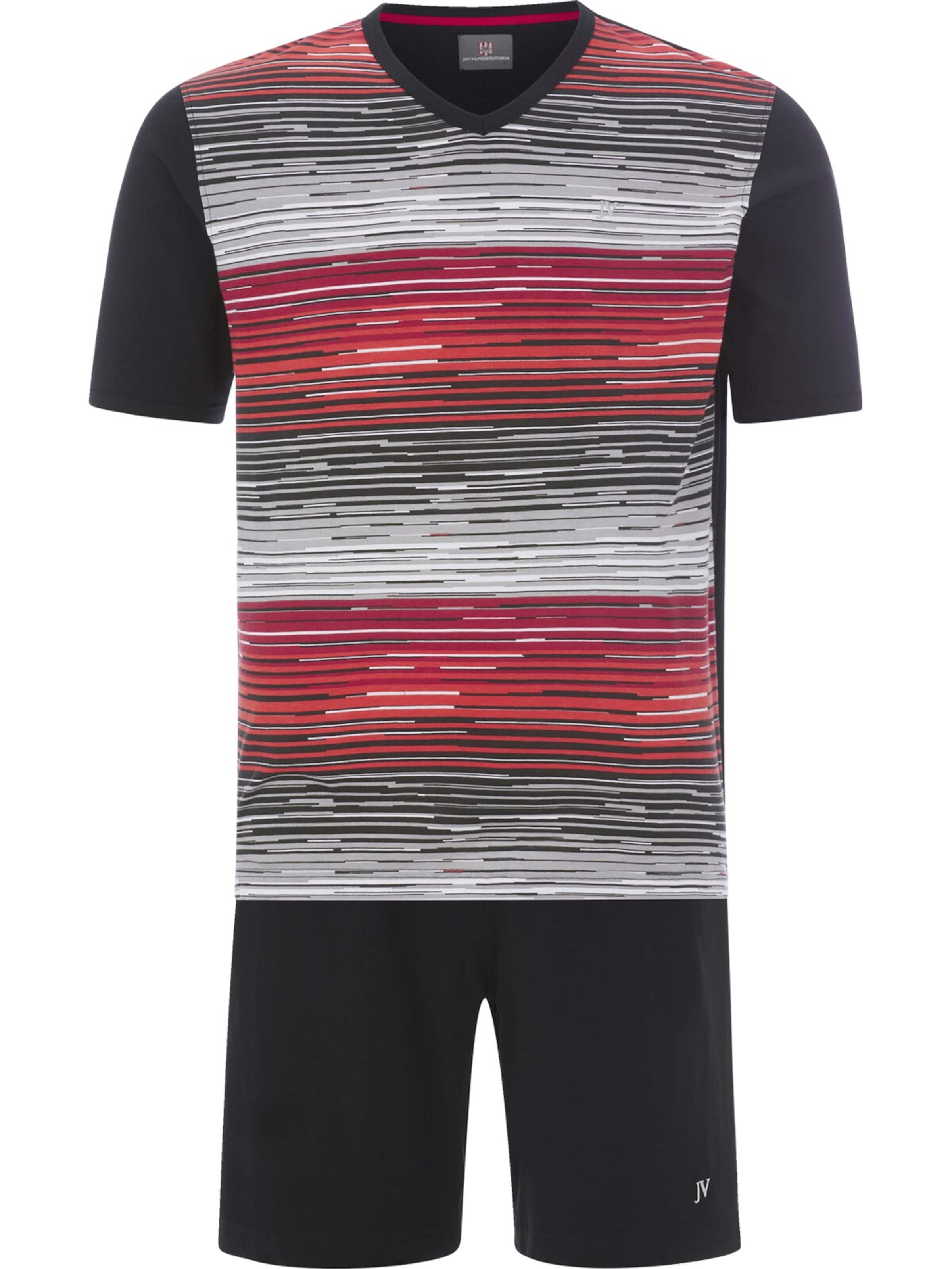 Jan Vanderstorm Schlafanzug 'Audun' in Schwarz: Vorderseite