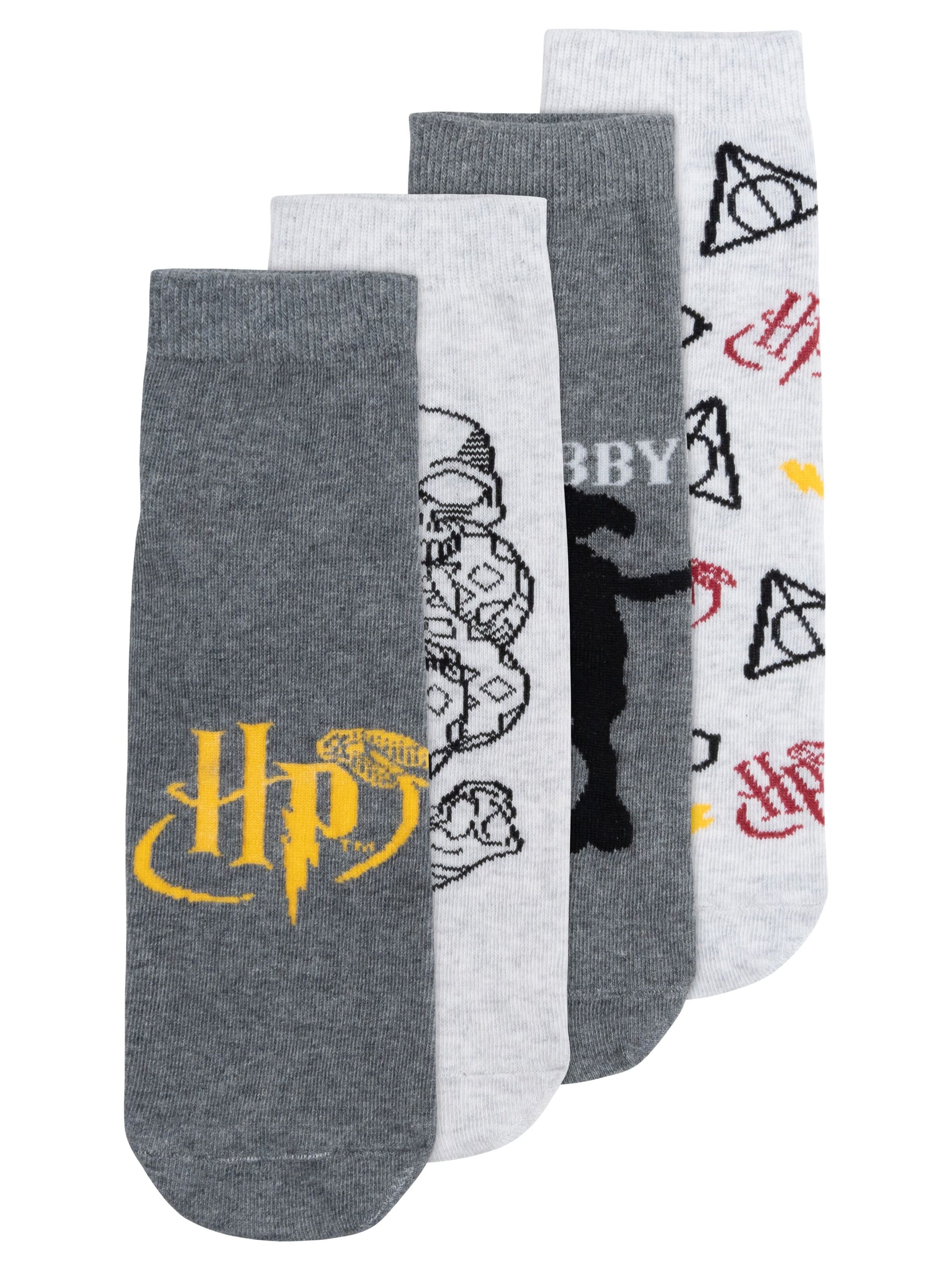 Harry Potter Socks 'Hogwarts' in Grey: front