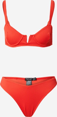 sarkans Nasty Gal Balconette Bikini: no priekšpuses