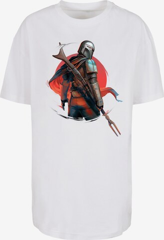 F4NT4STIC Oversized shirt 'Star Wars The Mandalorian Blaster Rifles' in Wit: voorkant