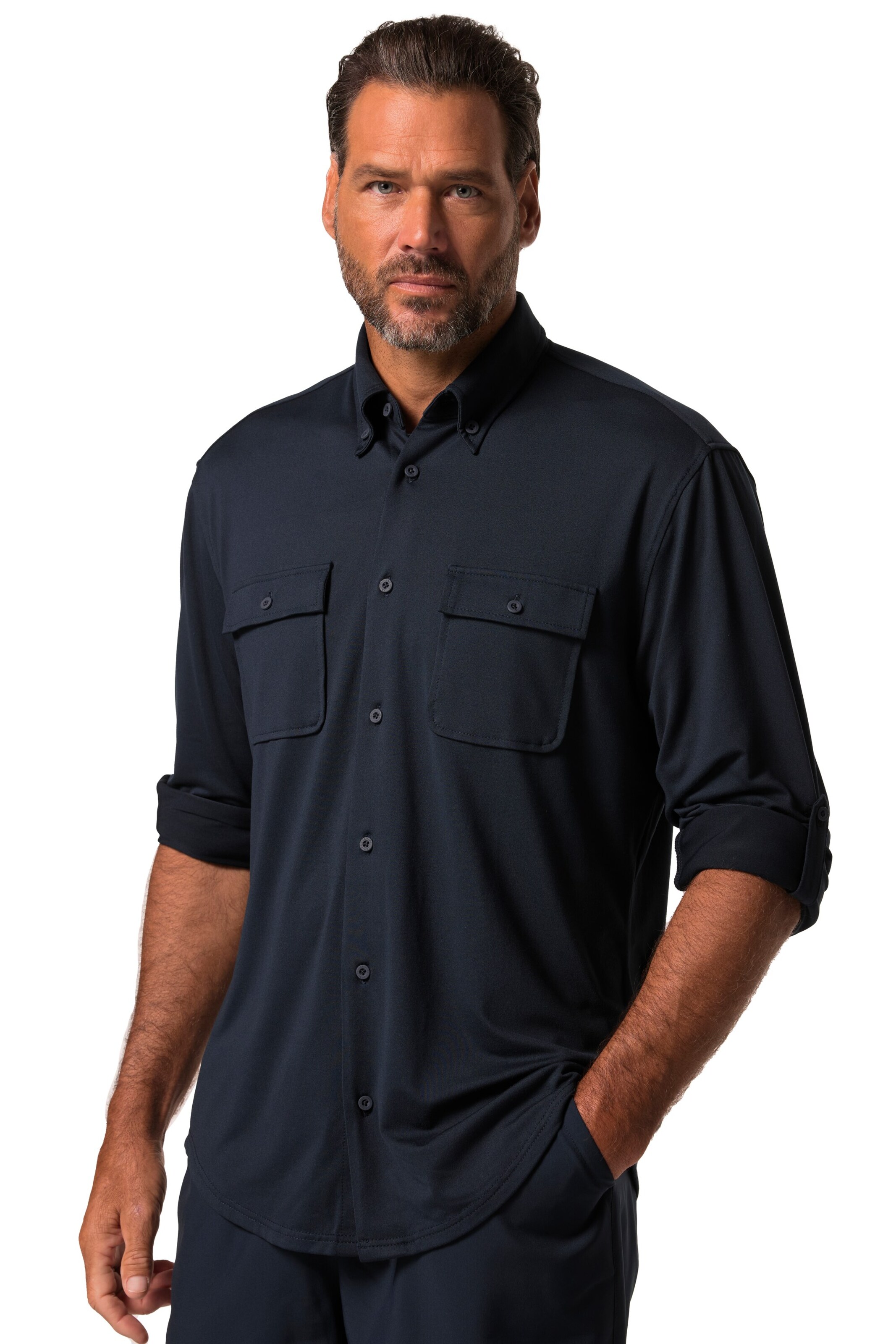 JAY-PI Regular Fit Funktionshemd in Blau: Vorderseite