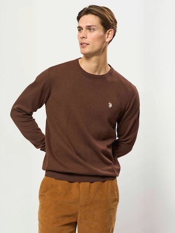 U.S. POLO ASSN. Pullover ' UMAdair ' in Braun: Vorderseite
