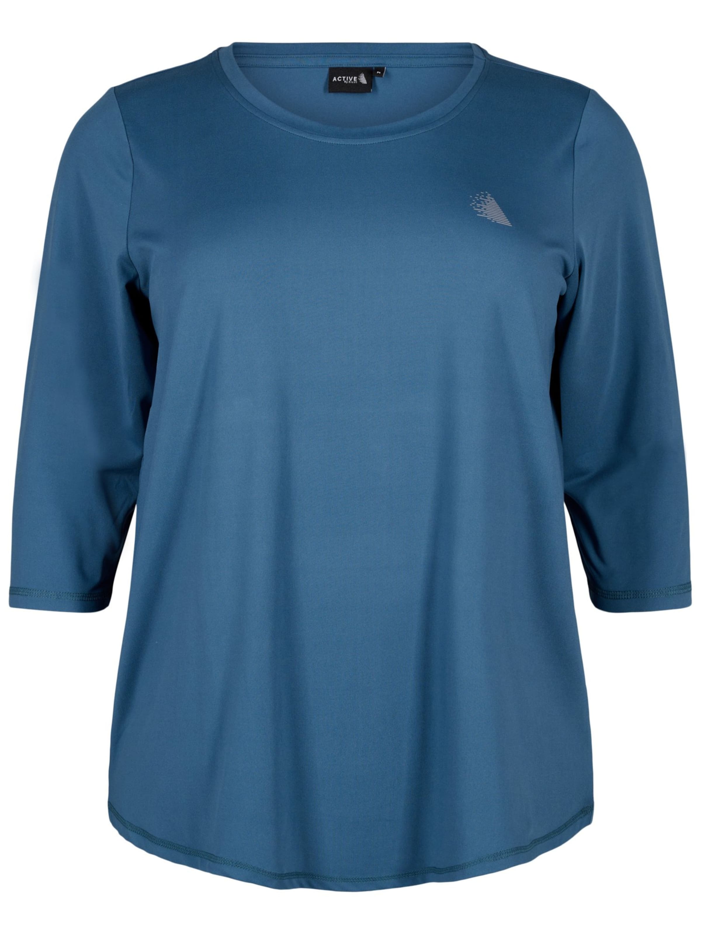 Active by Zizzi Shirt 'ABASIC ONE' in Blau: Vorderseite