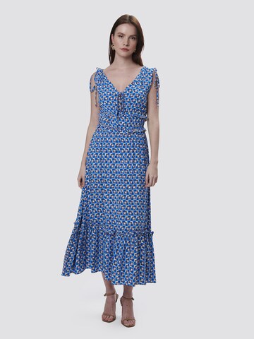 Influencer Zomerjurk in Blauw: voorkant