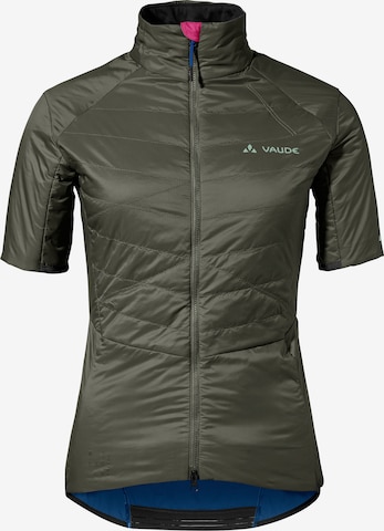 VAUDE Athletic Button Up Shirt 'Kuro' in Green: front