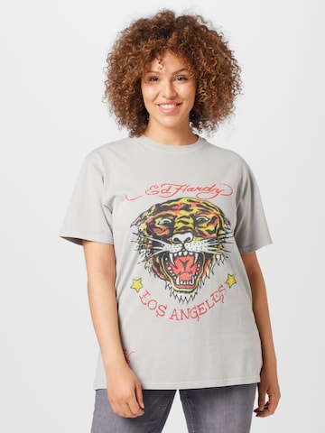 Ed Hardy Shirt 'TIGER' in Grey: front