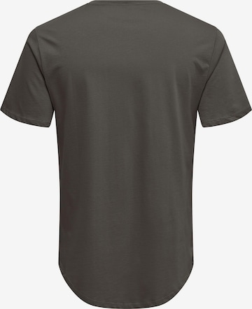 Only & Sons Regularny krój Koszulka 'Matt' w kolorze brązowy