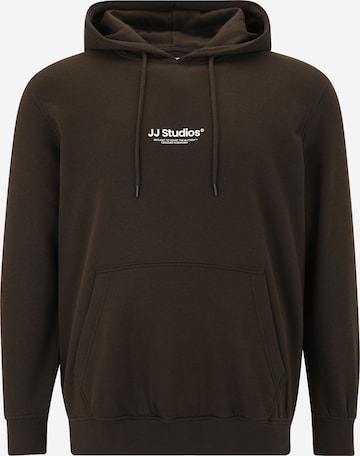 Sweat-shirt 'JJESOHO' Jack & Jones Plus en marron : devant