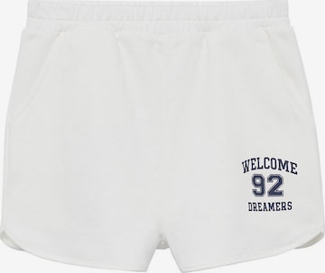 MANGO TEEN Spodnie 'COLLEGE' w kolorze biały: przód