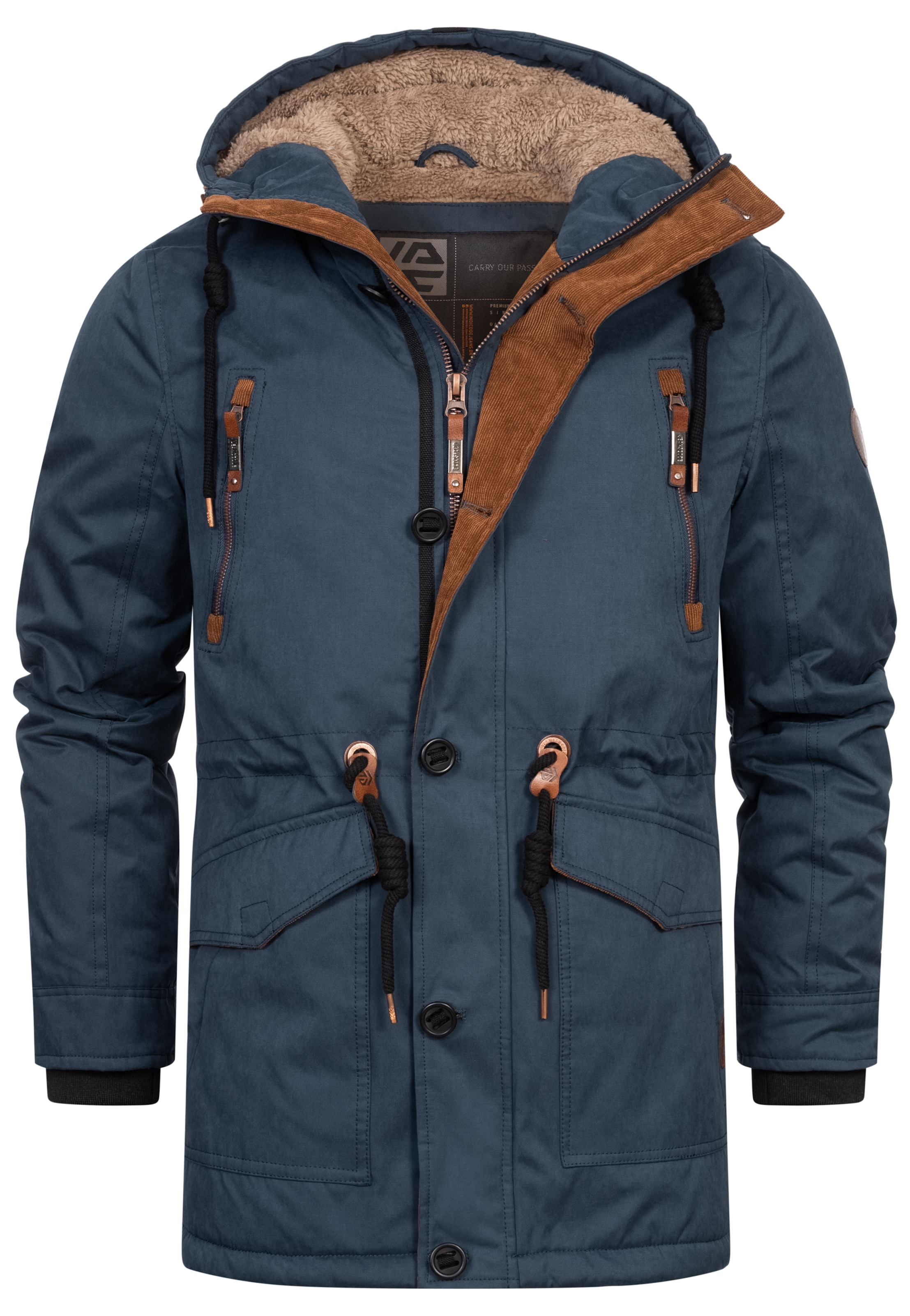 INDICODE JEANS Winter jacket 'Gillespie' in Blue: front
