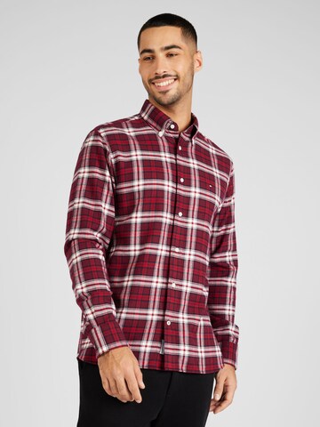 TOMMY HILFIGER - Regular Fit Camisa em vermelho: frente