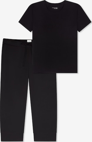 SCHIESSER Pyjama 'Mix & Relax' in Zwart: voorkant