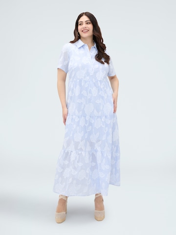 Fiorella Rubino - Vestido en azul: frente