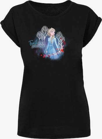 F4NT4STIC Shirt 'Disney Frozen 2 Trust Your Journey' in Zwart: voorkant
