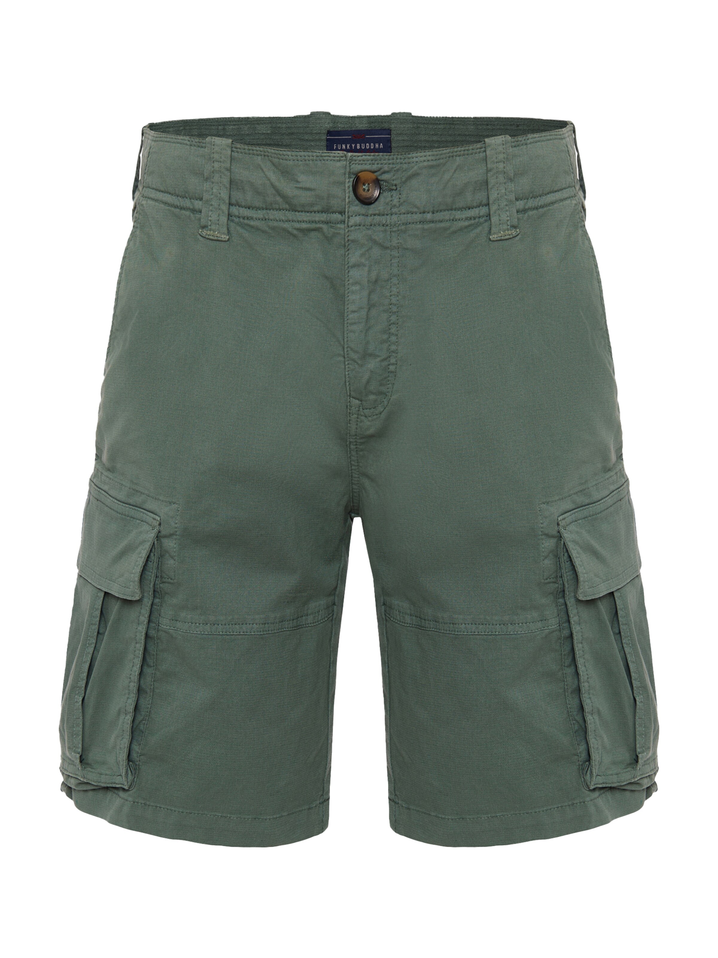 Funky Buddha Loosefit Παντελόνι cargo σε πράσινο: μπροστά