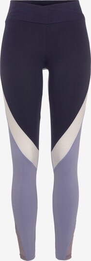 LASCANA ACTIVE Sportbroek in de kleur Donkerbeige / Nachtblauw / Lavendel / Wit, Productweergave