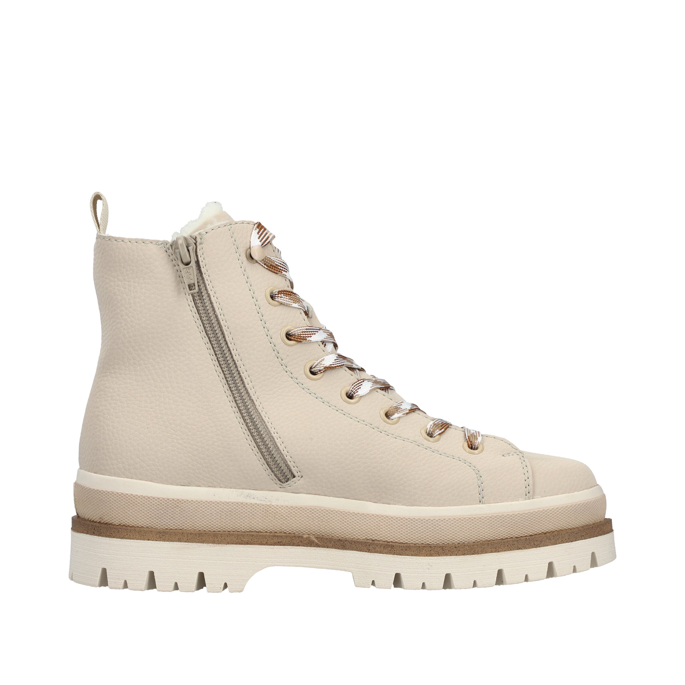 Rieker Lace-Up Ankle Boots in Beige