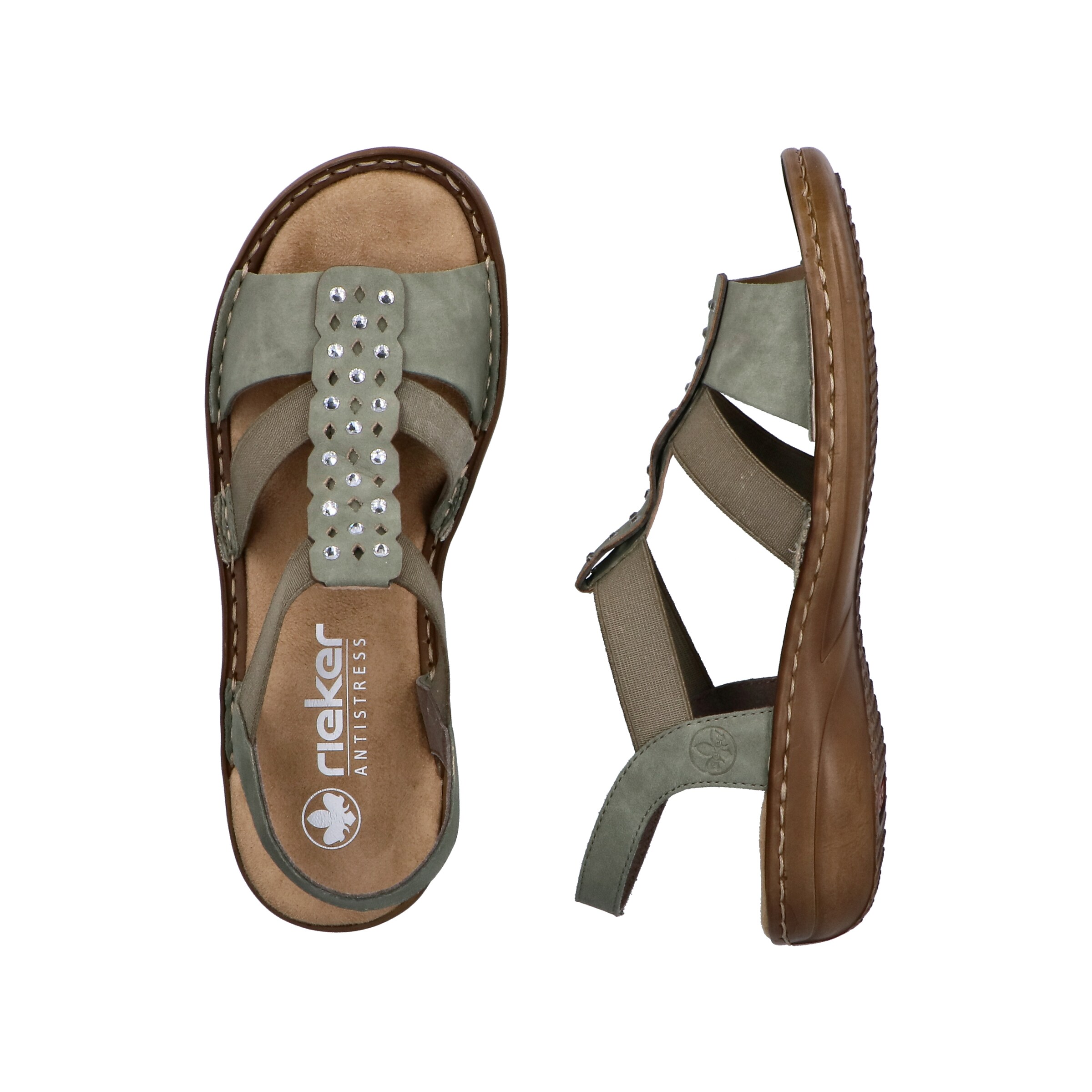 Rieker Strap Sandals in Green