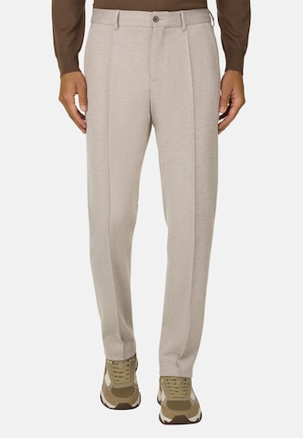 Boggi Milano Slim fit Pleat-Front Pants in Brown: front