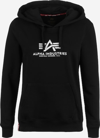 ALPHA INDUSTRIES Tréning póló - fekete: elől