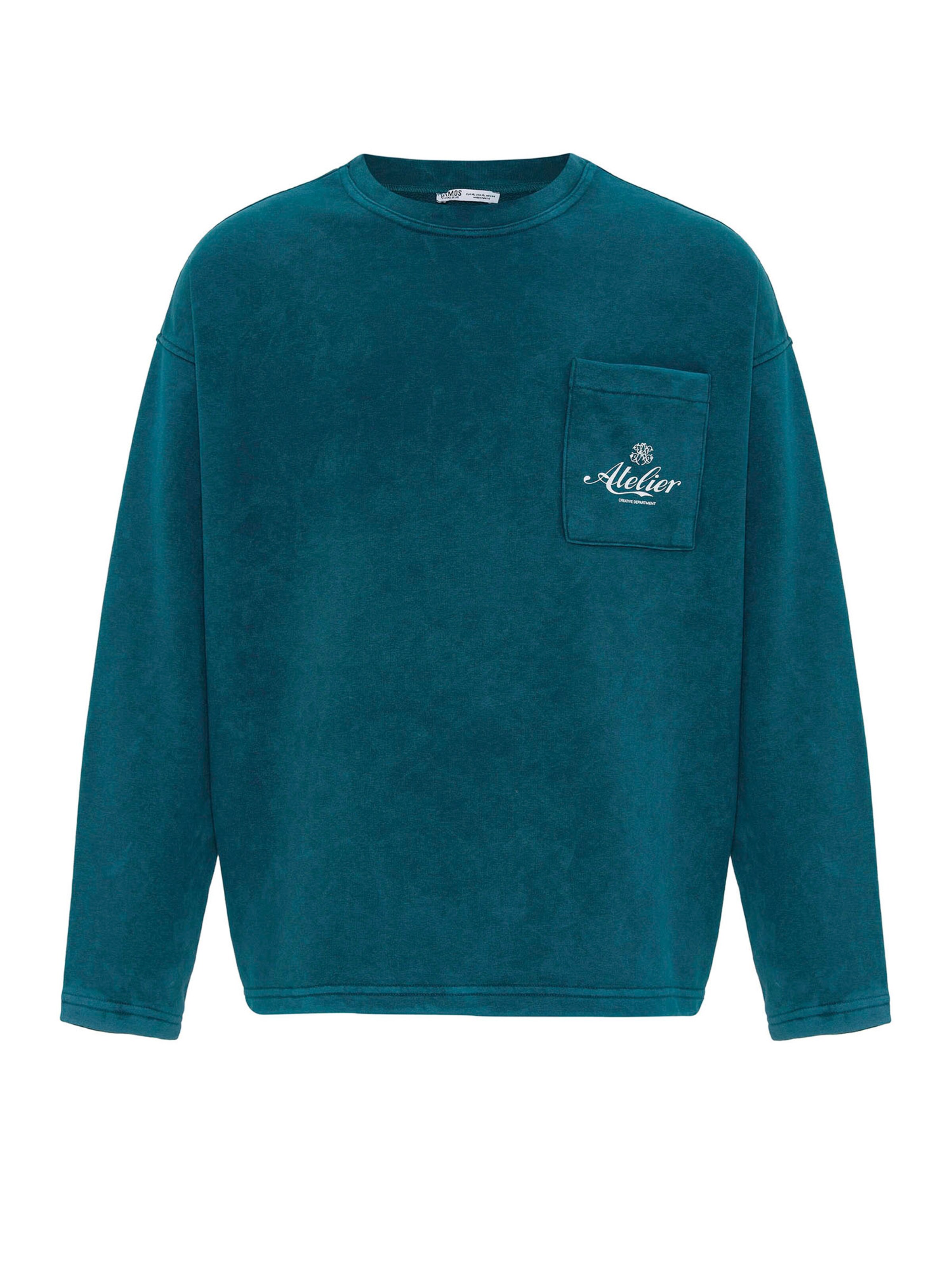 VAMOS CLO Μπλούζα φούτερ σε πράσινο: μπροστά