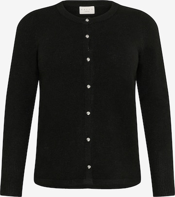 KAFFE CURVE Strickjacke 'KCNiela' in Schwarz: Vorderseite