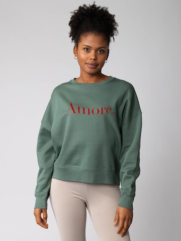 Watapparel Sweatshirt 'Amore ' in Green: front