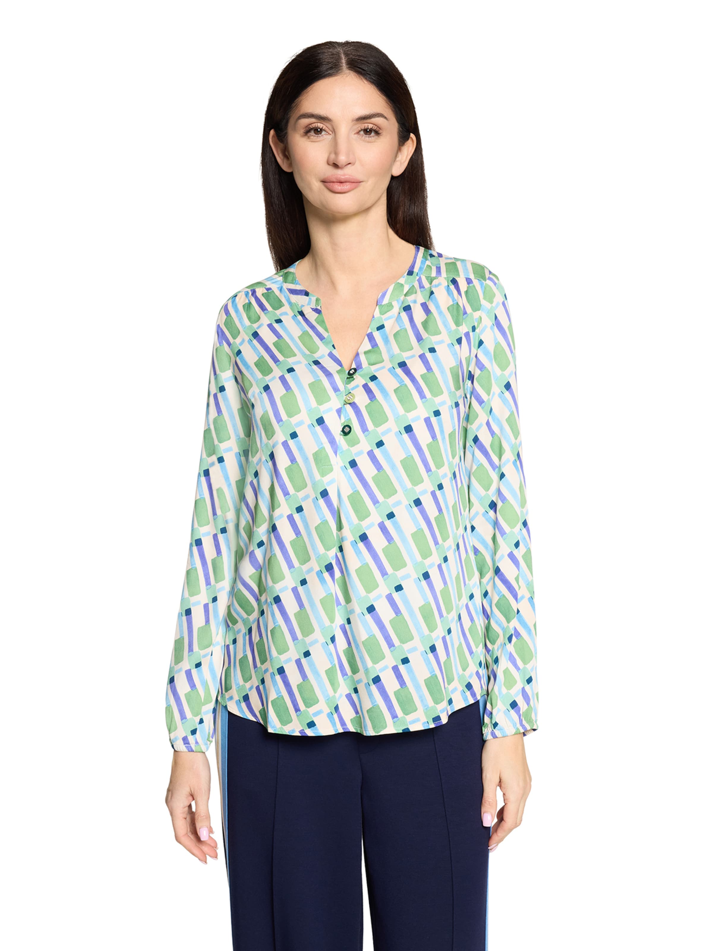 Cartoon Blouse in Groen: voorkant
