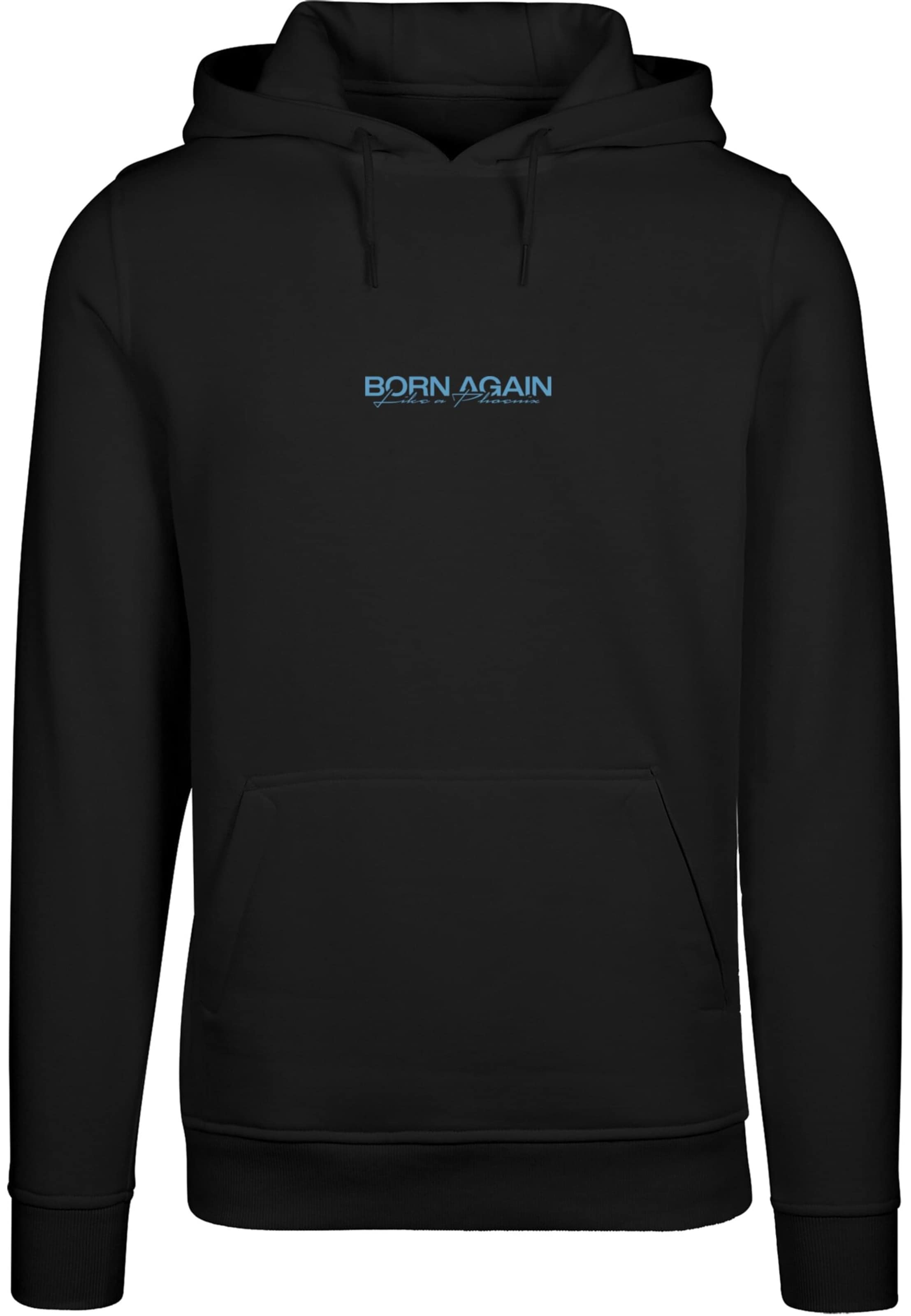 Mister Tee Sweatshirt 'Born Again' in Zwart: voorkant