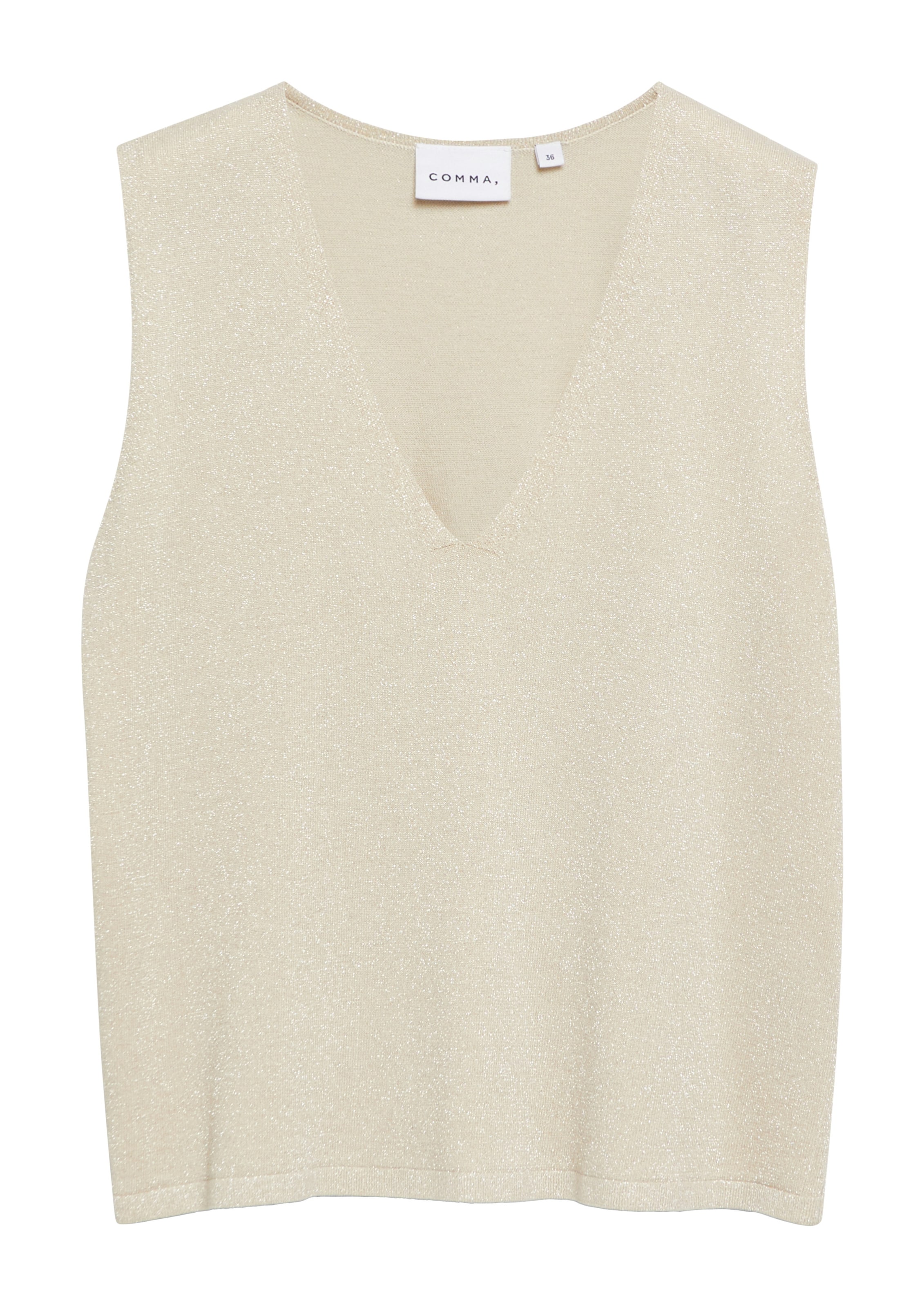 COMMA Stricktop in Beige: Vorderseite