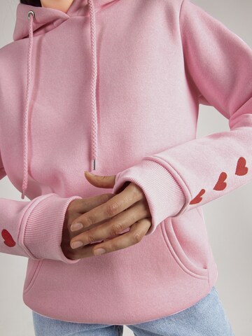 Zwillingsherz Sweatshirt 'Hearts & Love' i rosa