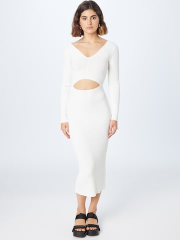 Calvin Klein - Vestido de malha em branco: frente