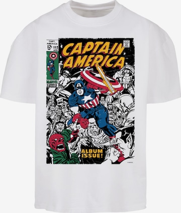 F4NT4STIC Shirt 'Marvel Captain America Album Issue Cover' in Wit: voorkant