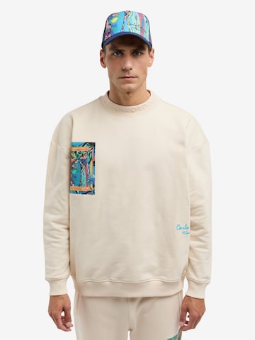 Carlo Colucci Sweatshirt 'De Stermich' in Beige: voorkant