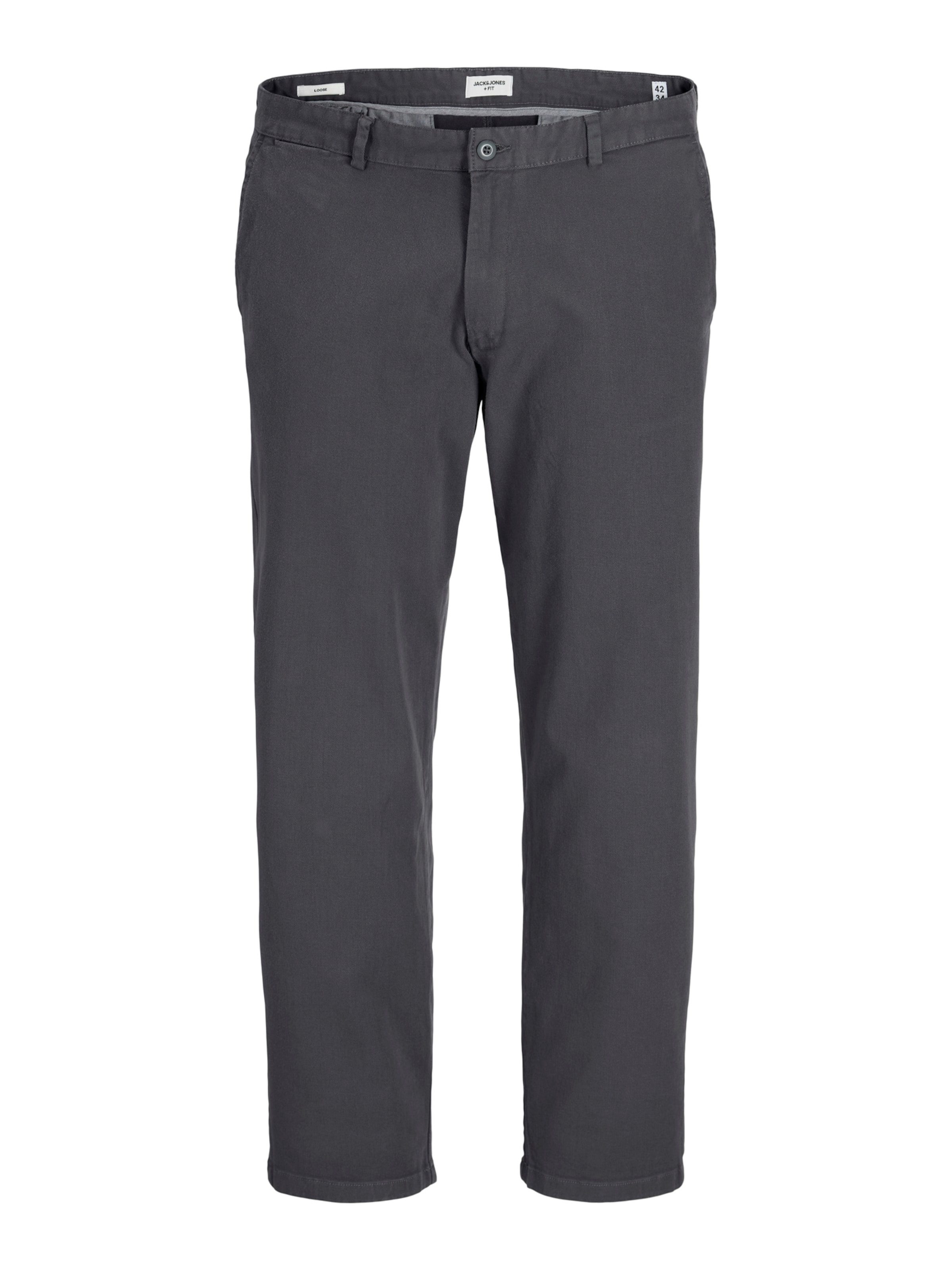 Jack & Jones Plus - Loosefit Pantalón chino 'JPSTKANE' en gris: frente