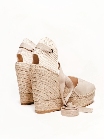 Sandalo 'Alpargata Cuña 12 cm' di Alhamas in grigio