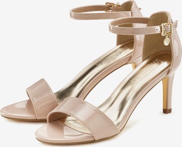 LASCANA Sandalen met riem in Beige