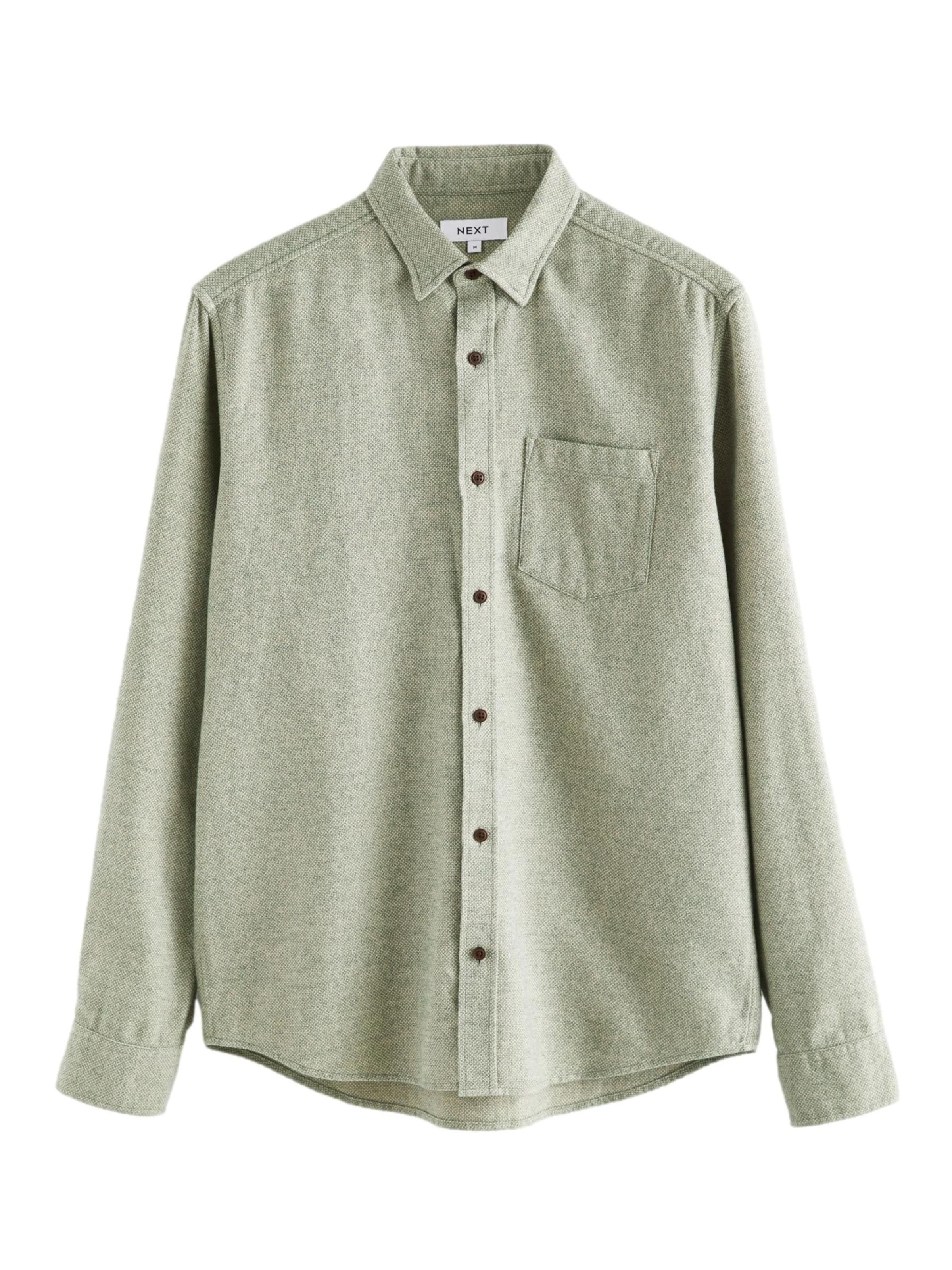 Next Regular fit Button Up Shirt in Green: front