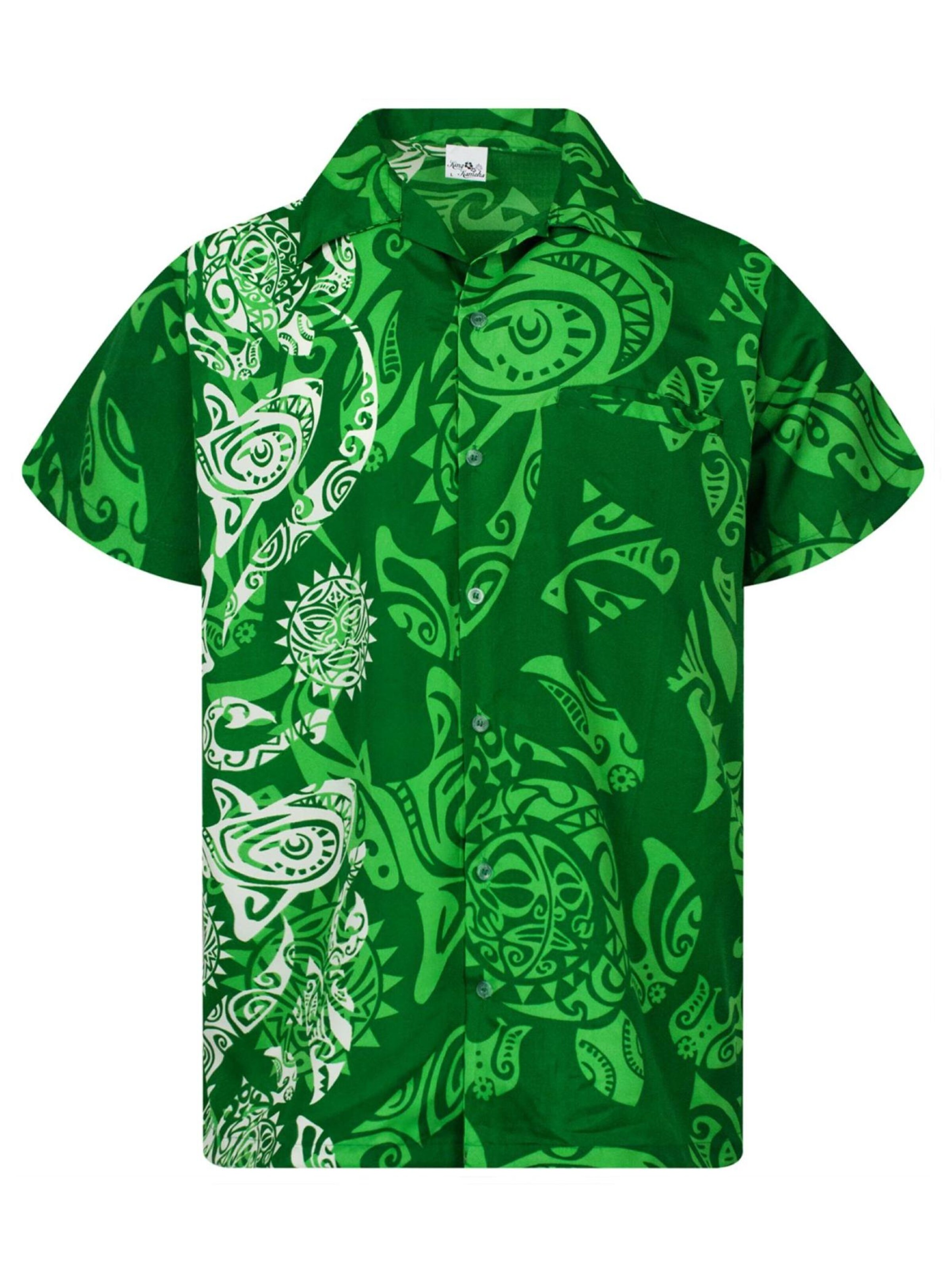 King Kameha Shirt 'Maori Wedding' in Groen: voorkant