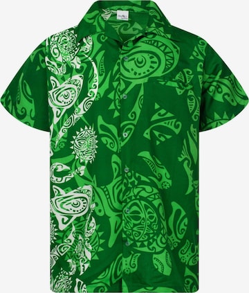 King Kameha Shirt 'Maori Wedding' in Groen: voorkant