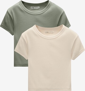 T-shirt Pull&Bear en vert : devant