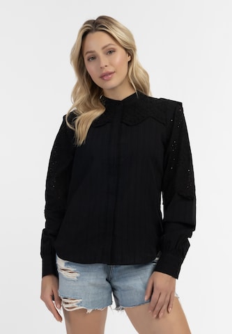 Camicia da donna di DreiMaster Vintage in nero: frontale