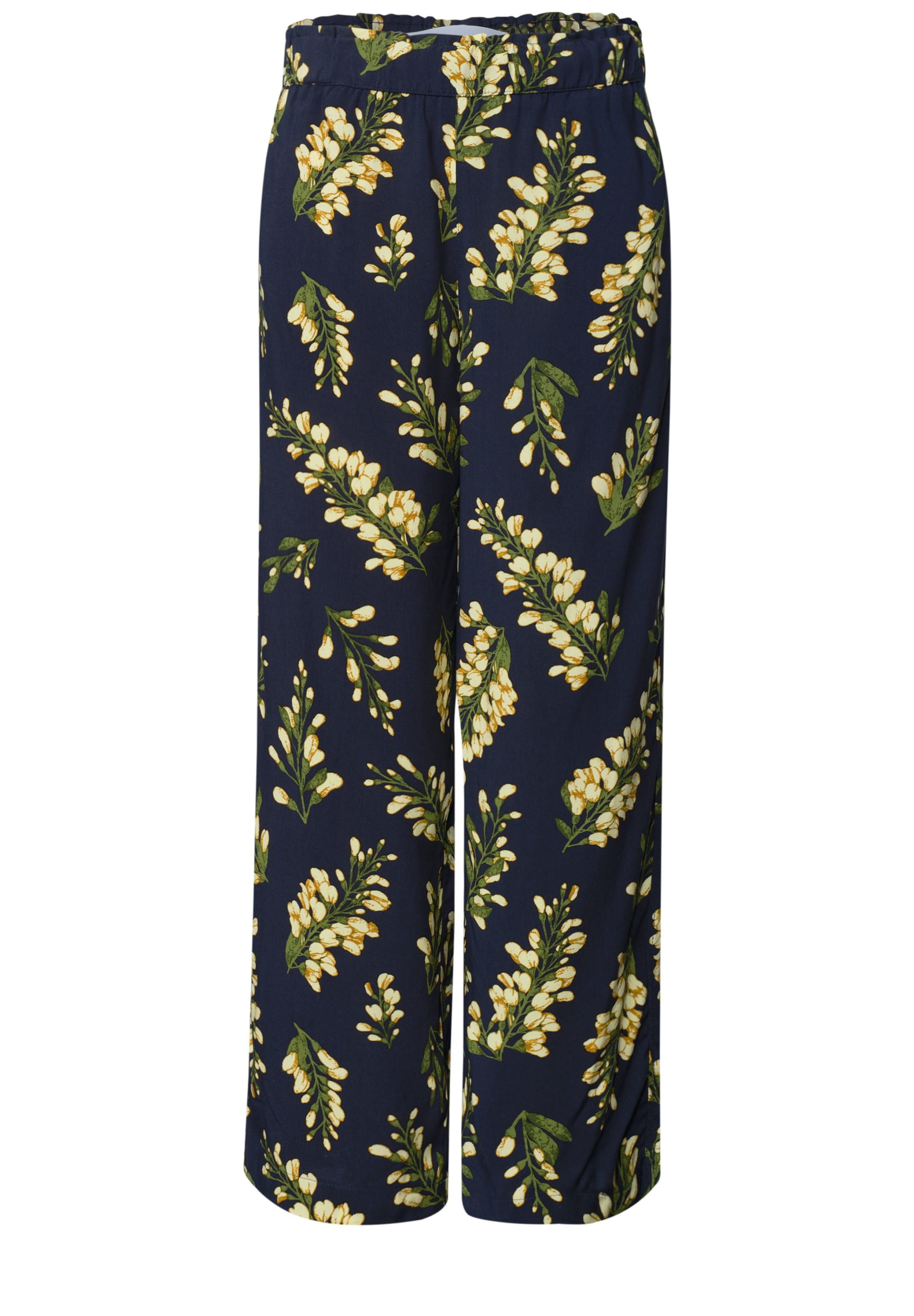 Street One Studio Loosefit Mid Waist Culotte mit floralem Print in Gelb: Vorderseite