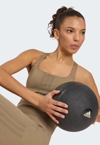 ADIDAS PERFORMANCE Skinny Παντελόνι φόρμας 'Optime' σε καφέ