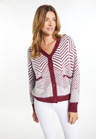 Cardigan 'Pryam' usha WHITE LABEL en rouge : devant