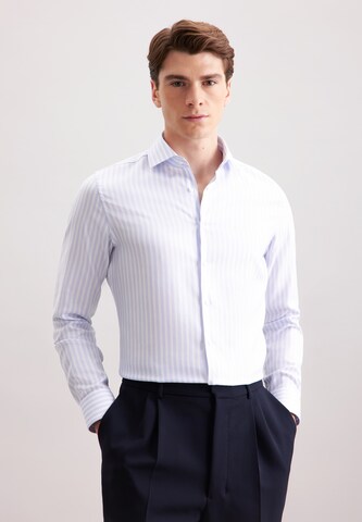 Coupe slim Chemise business 'Schwarze Rose' SEIDENSTICKER en bleu : devant