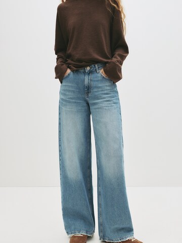 Wide Leg Jean Pull&Bear en bleu : devant
