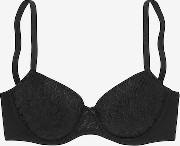 LASCANA T-shirt Bra in Black: front